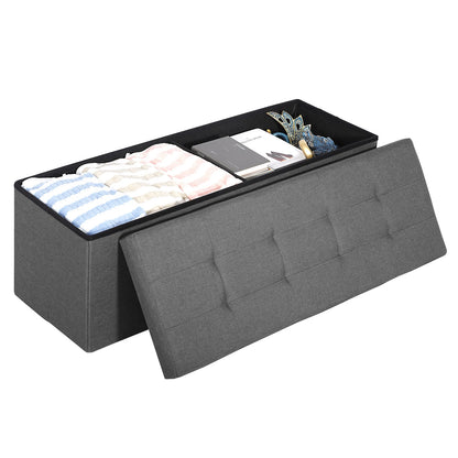 Folding Storage Ottoman Bench with Hidden Storage
