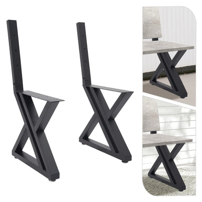 2PCS Z-Shaped Bench Legs with Backrest Bracket
