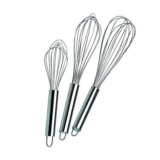 3-Piece Stainless Steel Balloon Whisk Set – 8", 10", 12"