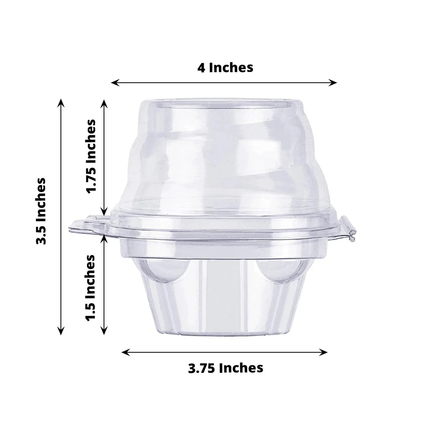 Home Collection 25-Pack Clear Plastic Cupcake Boxes with Dome Lids – Disposable Favor Containers