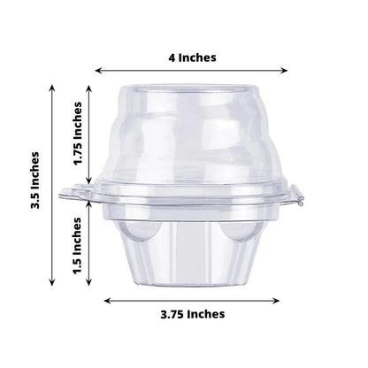 Home Collection 25-Pack Clear Plastic Cupcake Boxes with Dome Lids – Disposable Favor Containers