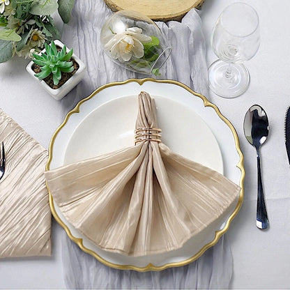 Home Collection 5-Pack Crinkle Accordion Taffeta Dinner Table Napkins 20x20