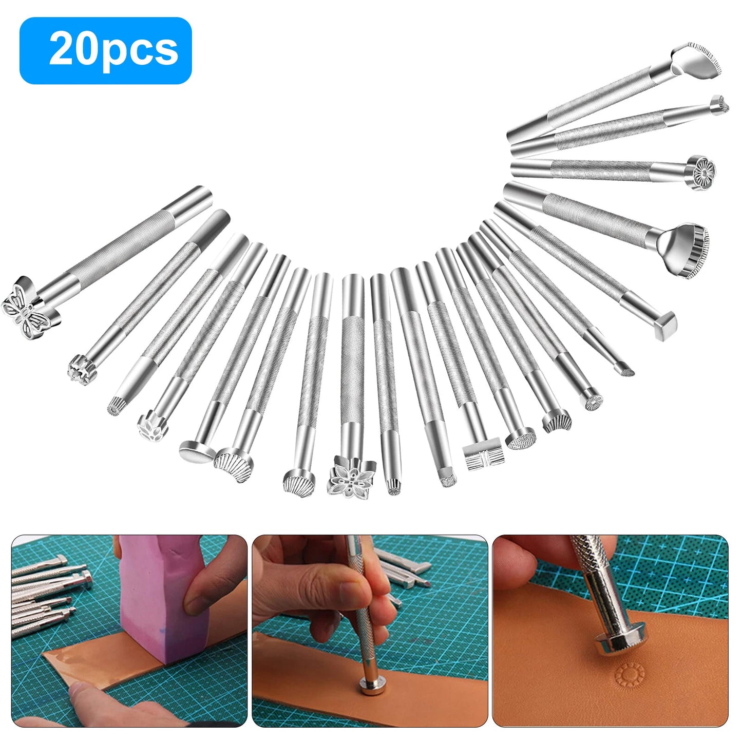 20-Piece Leather Stamping Tool Set