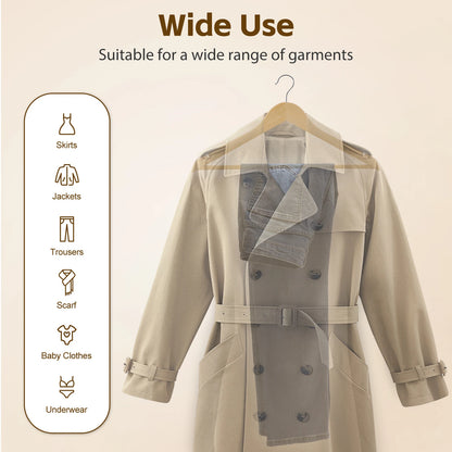 Home Collection 50 Pack Premium Wooden Clothes Hangers with Non-Slip Grooves