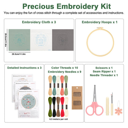 3 Sets Embroidery Kit