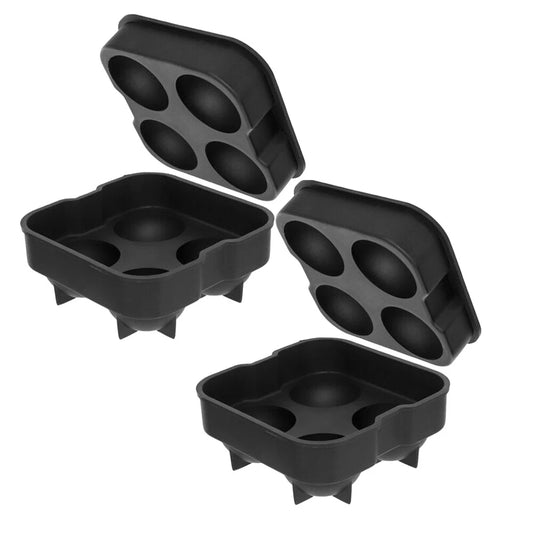 2-Pack 4-Slot Silicone Ice Ball Molds