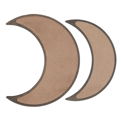 2-Piece Wooden Crescent Moon Crystal Display Trays