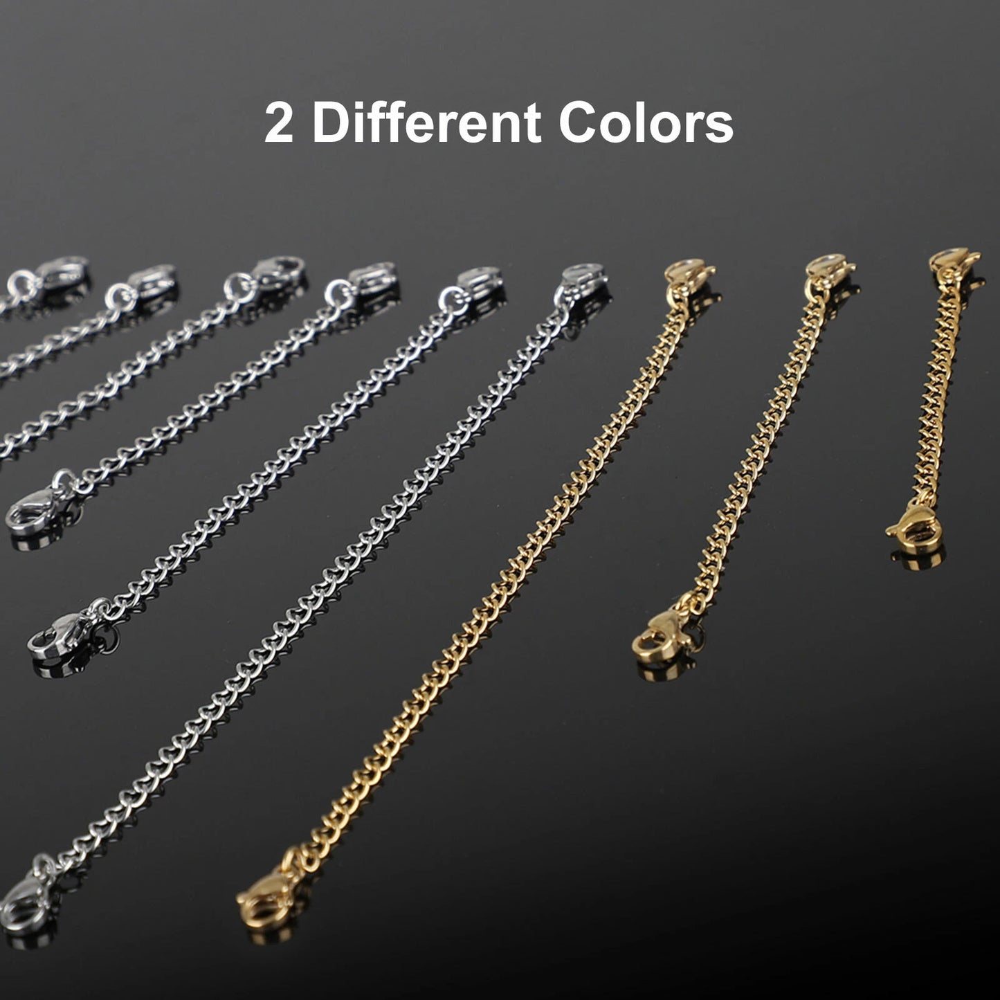 12x Stainless Steel Necklace & Bracelet Extender Chain Set