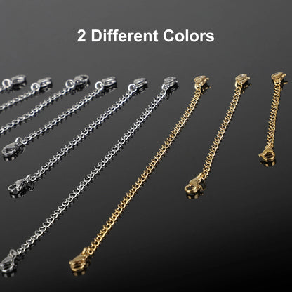 12x Stainless Steel Necklace & Bracelet Extender Chain Set