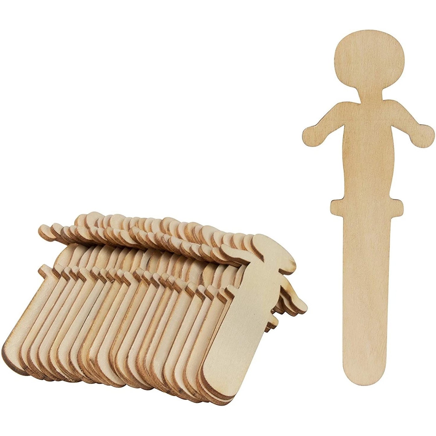 300-Pack People-Shaped Wooden Craft Sticks