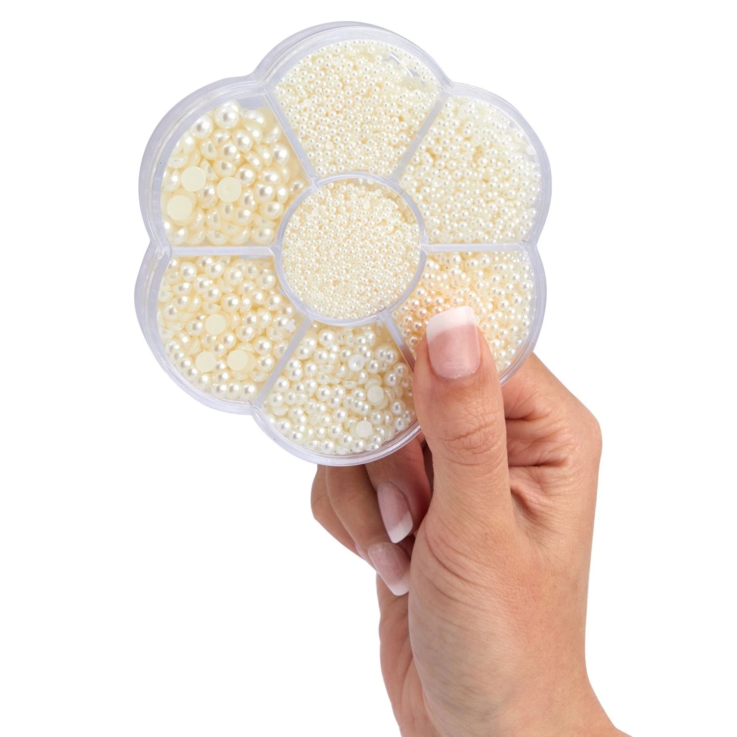16,000-Pack Flat Back Pearl Nail Gems
