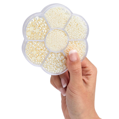 16,000-Pack Flat Back Pearl Nail Gems