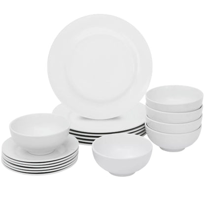 18-Piece White Porcelain Dinnerware Set