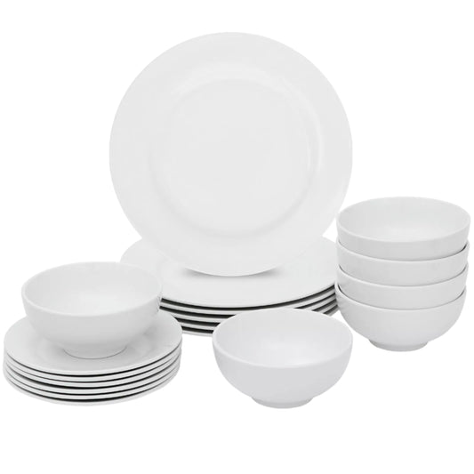 18-Piece White Porcelain Dinnerware Set