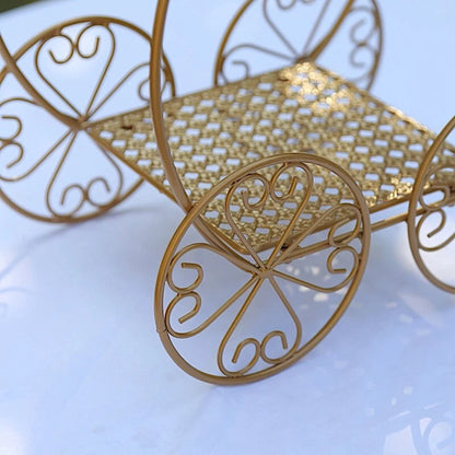 Home Collection 14" Gold Cinderella Carriage 2-Tier Cupcake Stand