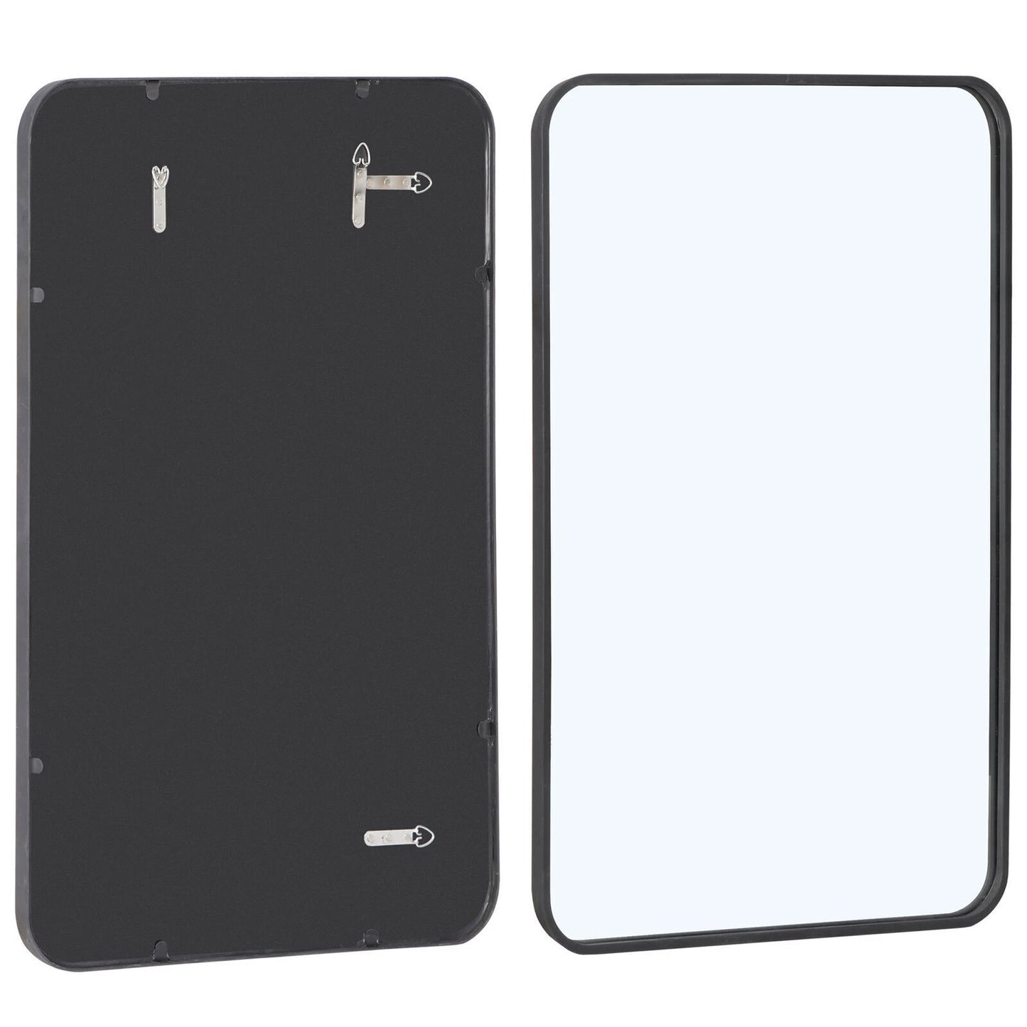Home Collection 2 Pack 24" x 36" Black Metal Framed Wall Mirrors