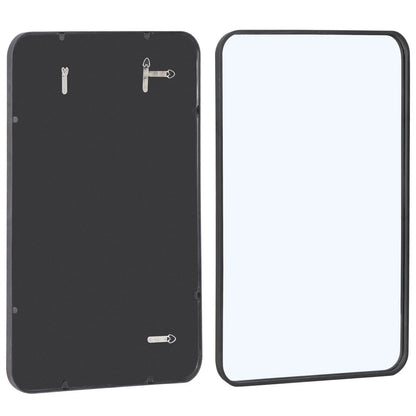 Home Collection 2 Pack 24" x 36" Black Metal Framed Wall Mirrors