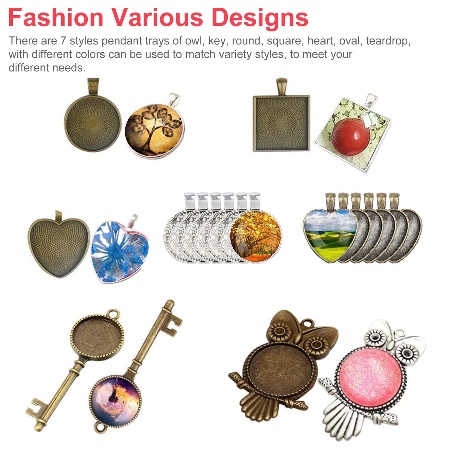 35PCS Resin Casting Mold & Pendant Tray Kit