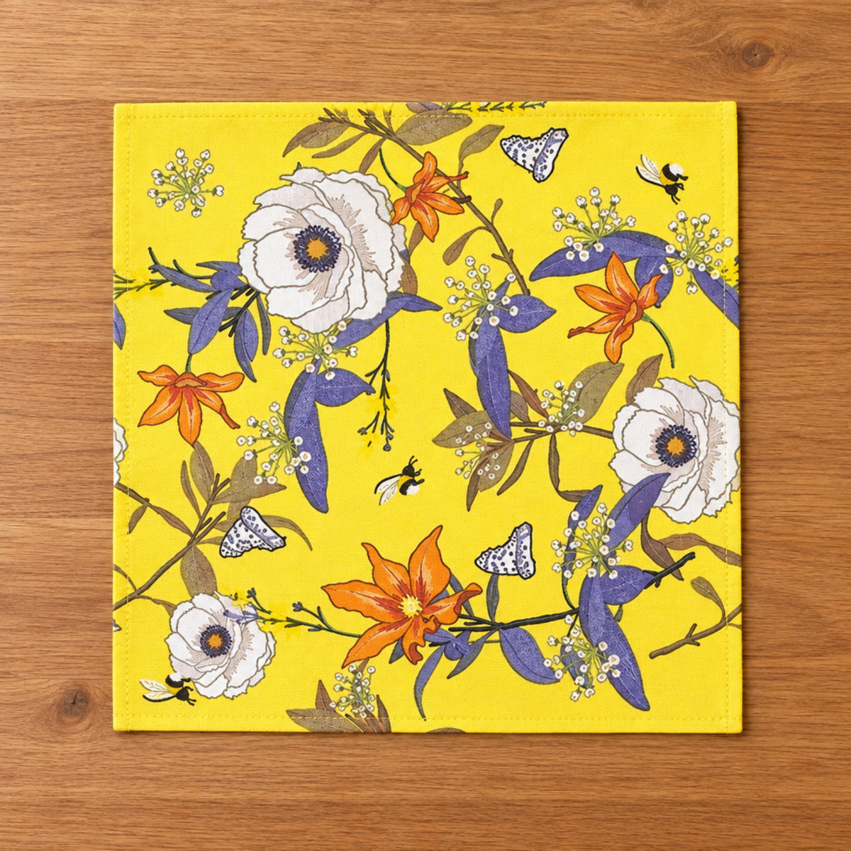 Home Collection 20 Yellow Floral Cocktail Paper Napkins – 13" x 13" Party Table Decorations