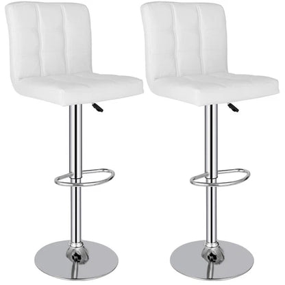Set of 2 Adjustable Swivel Bar Stools with Footrest
