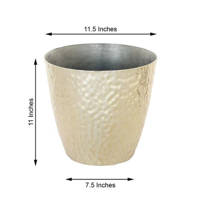 3 pcs 11" Metallic Hammered Plastic Flower Pots