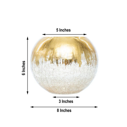 6" Crackle Glass Round Candle Holder Vase – Wedding & Party Centerpiece