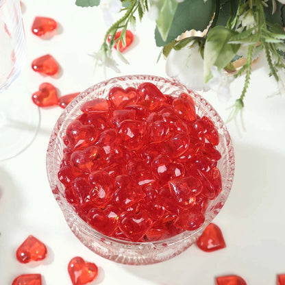 Home Collection 250 Red Acrylic Heart Diamond Gems Vase Fillers