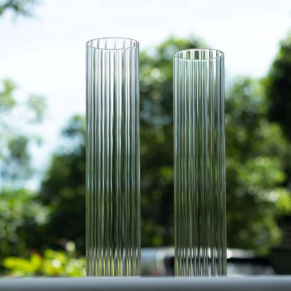 2-Pack Clear Ribbed Glass Candle Shades – Pillar & Candelabra