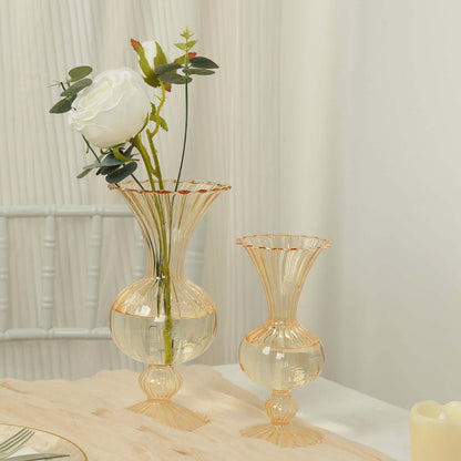4 Nordic Style Gold Glass Flower Vases