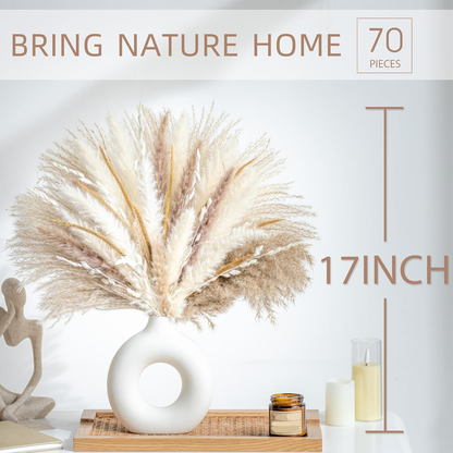 Home Collection 70PCS Natural Dried Pampas Grass Boho Home Decor Bouquet