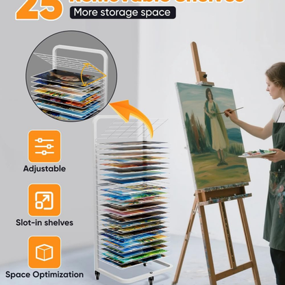 Home Collection Art Drying Rack with 25 Removable Shelves