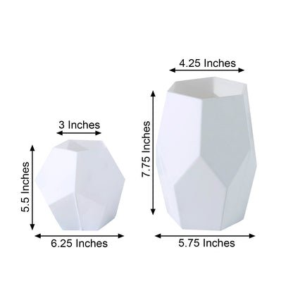 2-Piece Geometric Glass Flower Vases & Candle Holders