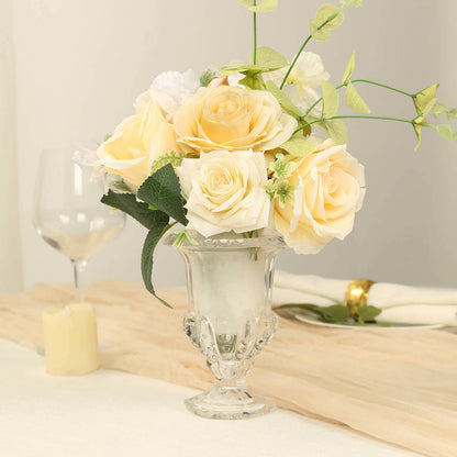 Home Collection 2-Pack Classic Roman Urn Style Glass Flower Vases 6.5"