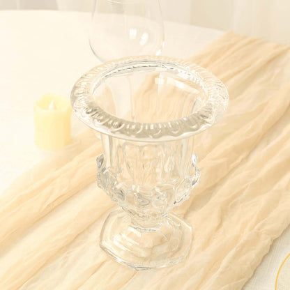 Home Collection 2-Pack Classic Roman Urn Style Glass Flower Vases 6.5"