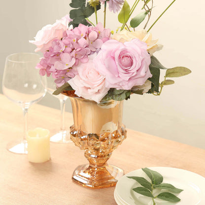 2-Piece 8" Classic Roman Urn-Style Glass Flower Vases