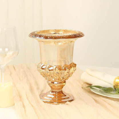 2-Piece 8" Classic Roman Urn-Style Glass Flower Vases