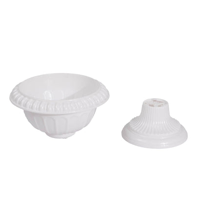 4 White Roman Style 6" Plastic Vase Flower Pots