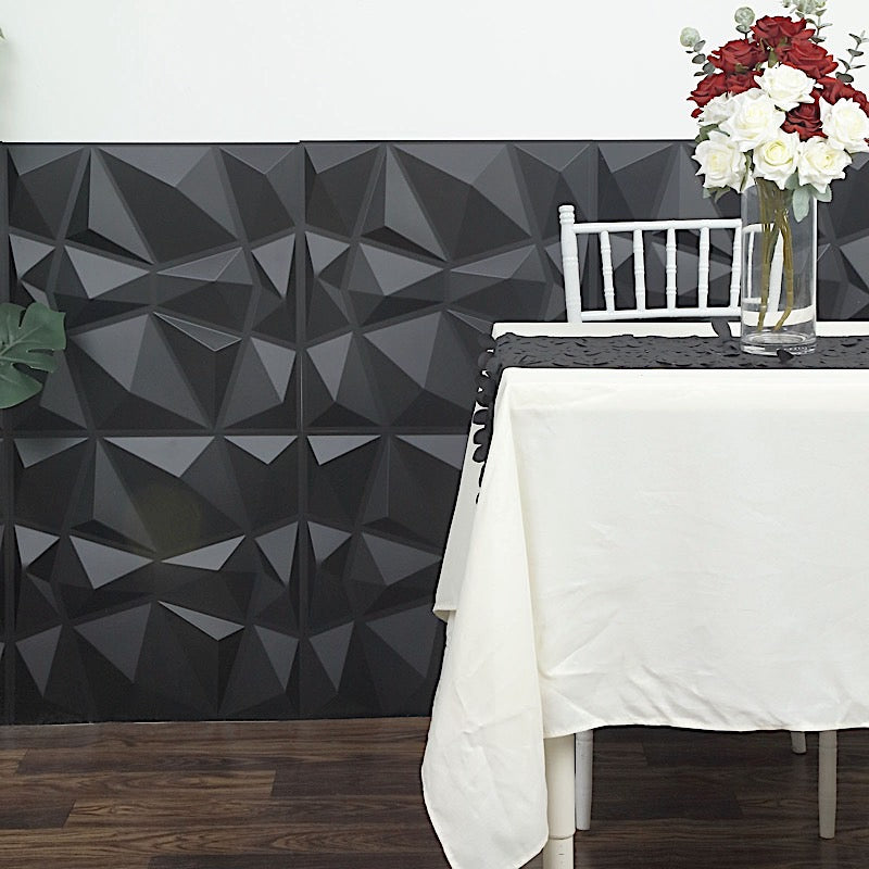 Home Collection 12Pcs Matte Black PVC 3D Wall Panels
