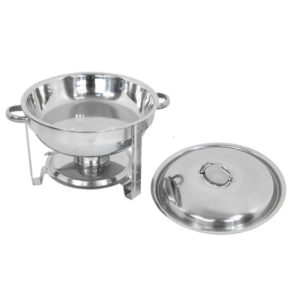 Home Collection 4 Pack 5Qt Stainless Steel Round Chafing Dish Set